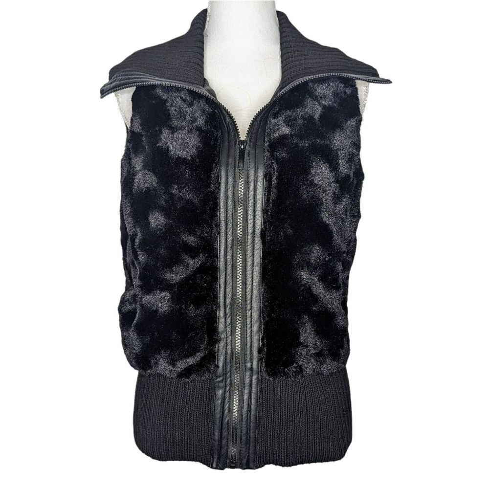 Yoki Vest womens medium black faux fur punk grunge moto witchy New with Tags